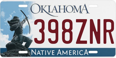 OK license plate 398ZNR