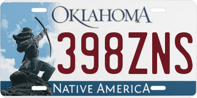 OK license plate 398ZNS