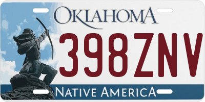 OK license plate 398ZNV