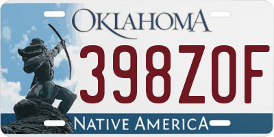 OK license plate 398ZOF