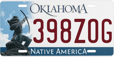 OK license plate 398ZOG