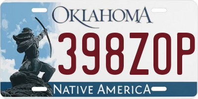 OK license plate 398ZOP