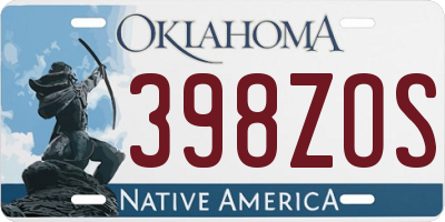 OK license plate 398ZOS