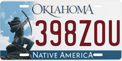 OK license plate 398ZOU