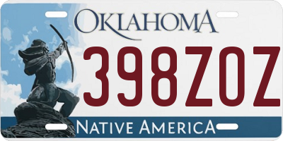 OK license plate 398ZOZ