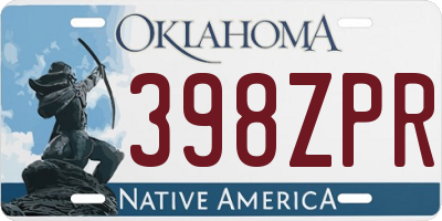 OK license plate 398ZPR