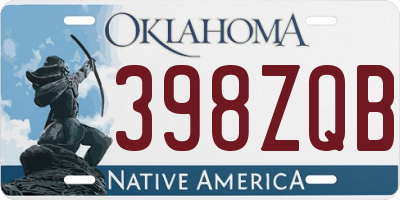 OK license plate 398ZQB