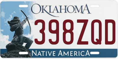 OK license plate 398ZQD