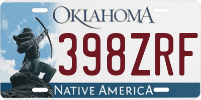 OK license plate 398ZRF