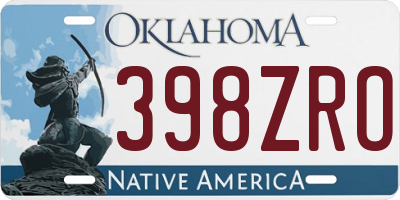 OK license plate 398ZRO