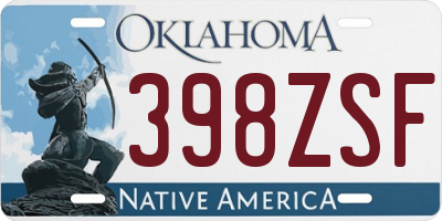 OK license plate 398ZSF