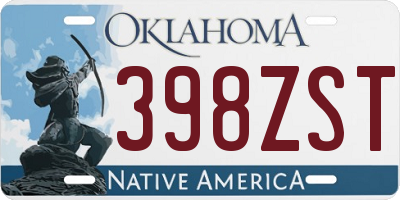 OK license plate 398ZST