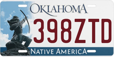 OK license plate 398ZTD