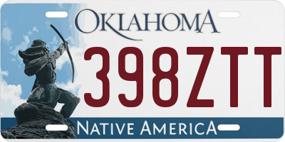 OK license plate 398ZTT