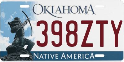 OK license plate 398ZTY