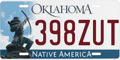 OK license plate 398ZUT