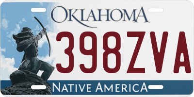 OK license plate 398ZVA