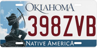 OK license plate 398ZVB