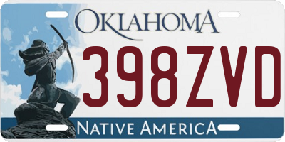 OK license plate 398ZVD