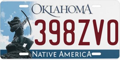 OK license plate 398ZVO