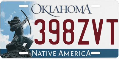 OK license plate 398ZVT