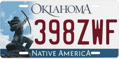OK license plate 398ZWF