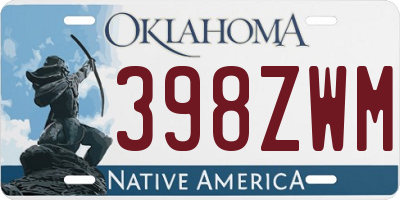 OK license plate 398ZWM