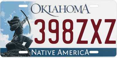 OK license plate 398ZXZ