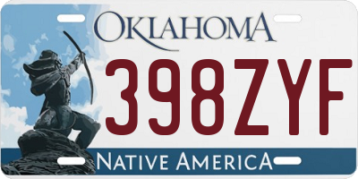 OK license plate 398ZYF