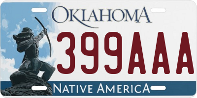 OK license plate 399AAA