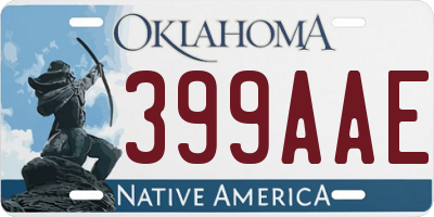 OK license plate 399AAE