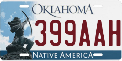 OK license plate 399AAH