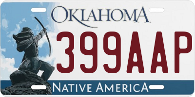 OK license plate 399AAP