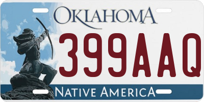 OK license plate 399AAQ