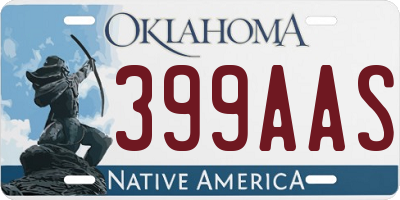 OK license plate 399AAS