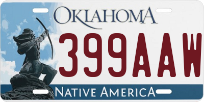 OK license plate 399AAW