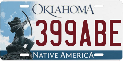 OK license plate 399ABE