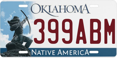 OK license plate 399ABM