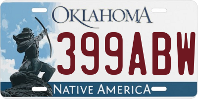 OK license plate 399ABW
