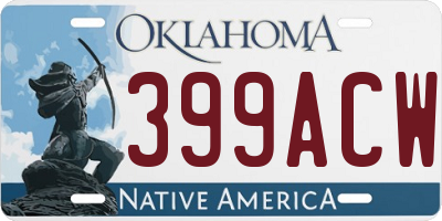 OK license plate 399ACW
