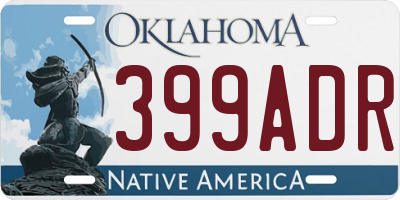 OK license plate 399ADR