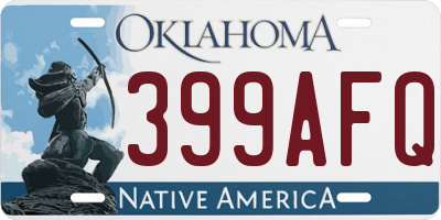 OK license plate 399AFQ