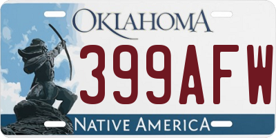 OK license plate 399AFW