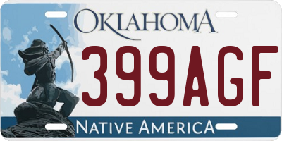 OK license plate 399AGF