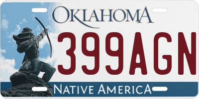 OK license plate 399AGN