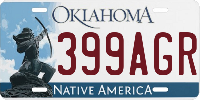 OK license plate 399AGR