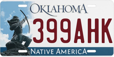 OK license plate 399AHK