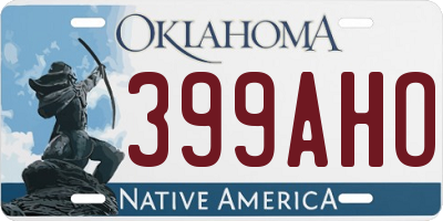 OK license plate 399AHO