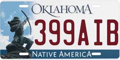 OK license plate 399AIB
