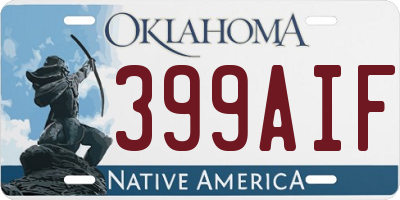 OK license plate 399AIF